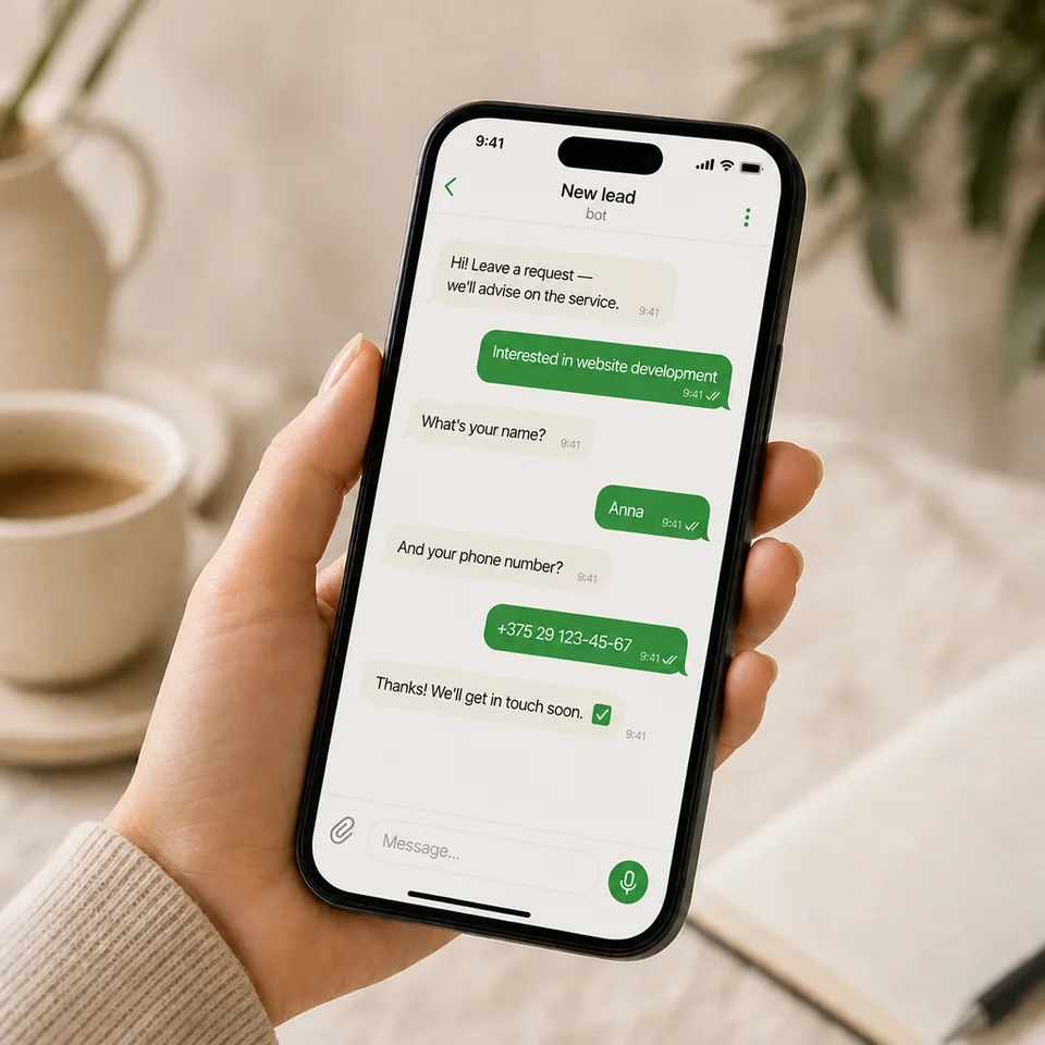 Бот для заявок в Telegram на телефоне